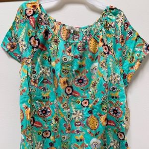 Green Flower Blouse Size M - NWT